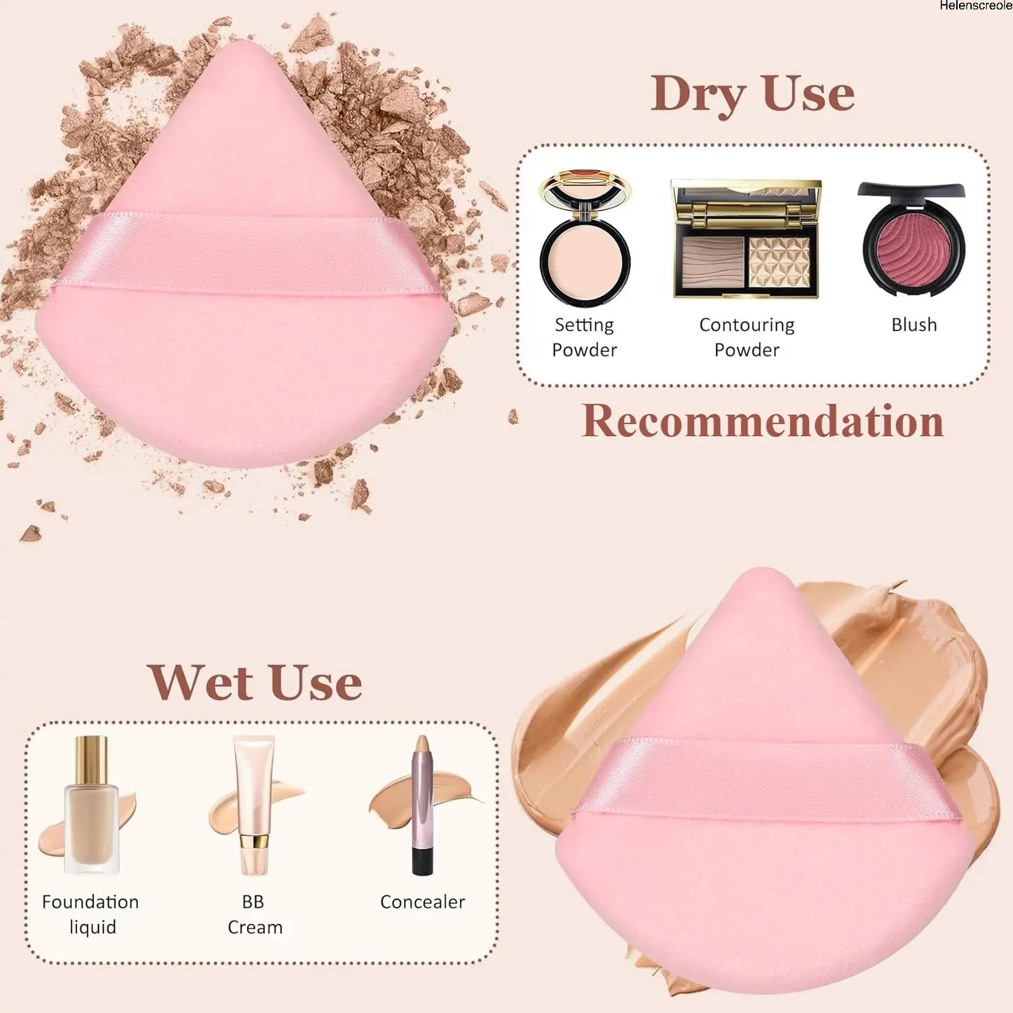 Triangle Makeup Puff Set for Powder & Foundation
