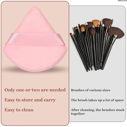 Triangle Makeup Puff Set for Powder & Foundation